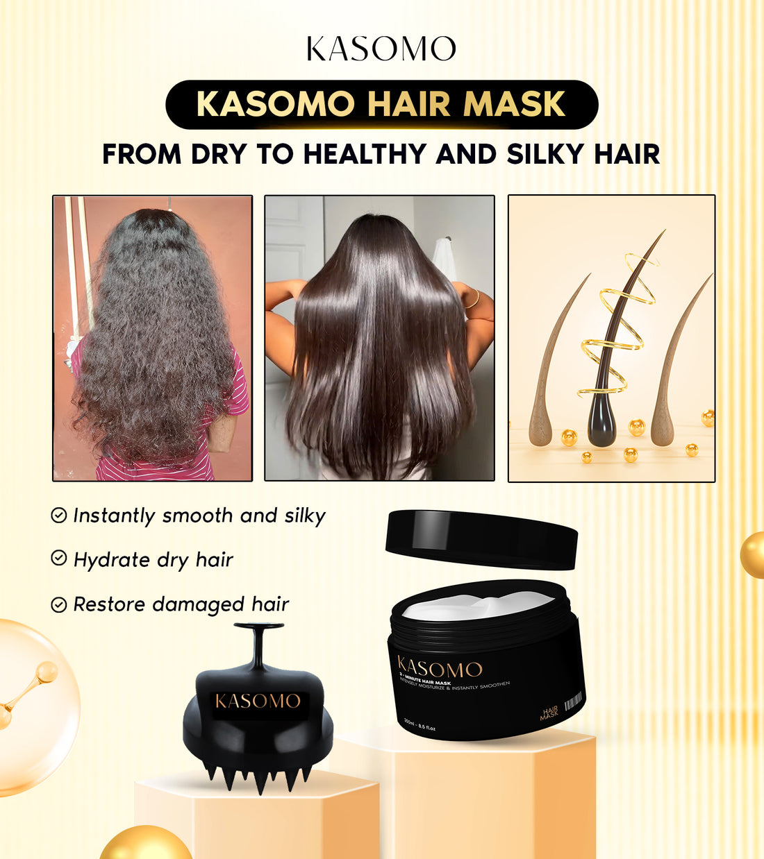 Kasomo Hair Mask - Intensive Hair Treatment And Hair Restoration Therapy